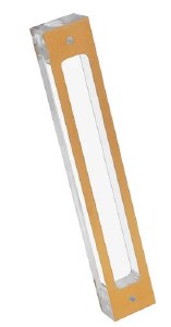 Picture of Clear Lucite Mezuzah Case Rectangle Shape Gold Accent 15cm